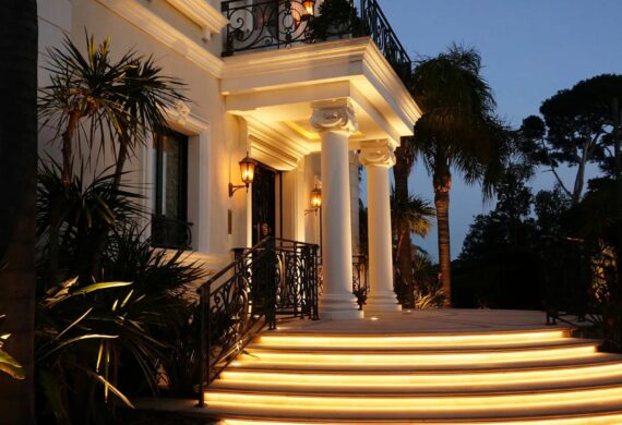 Rénovation éclairage extérieur - Villa La Perle à Antibes