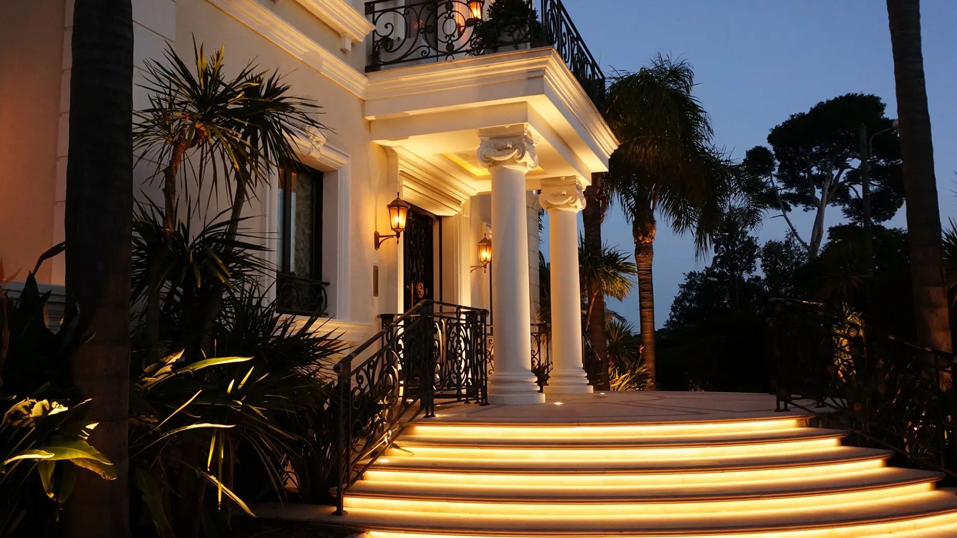 Rénovation éclairage extérieur - Villa La Perle à Antibes